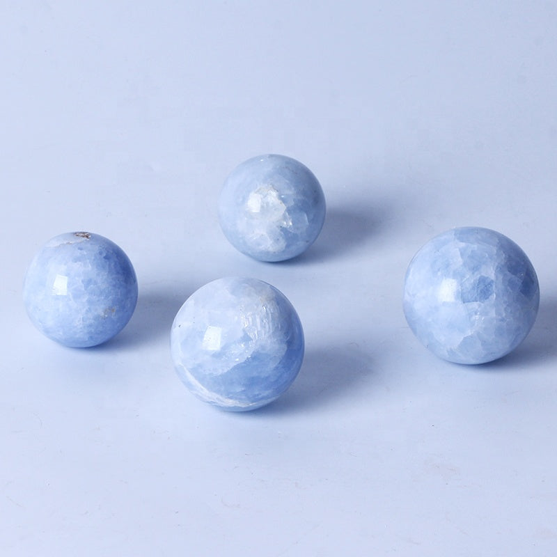 Bola de cristal curativa Natural, artesanía de cristal con esfera de calcita azul pulida de alta calidad para decoración del hogar 