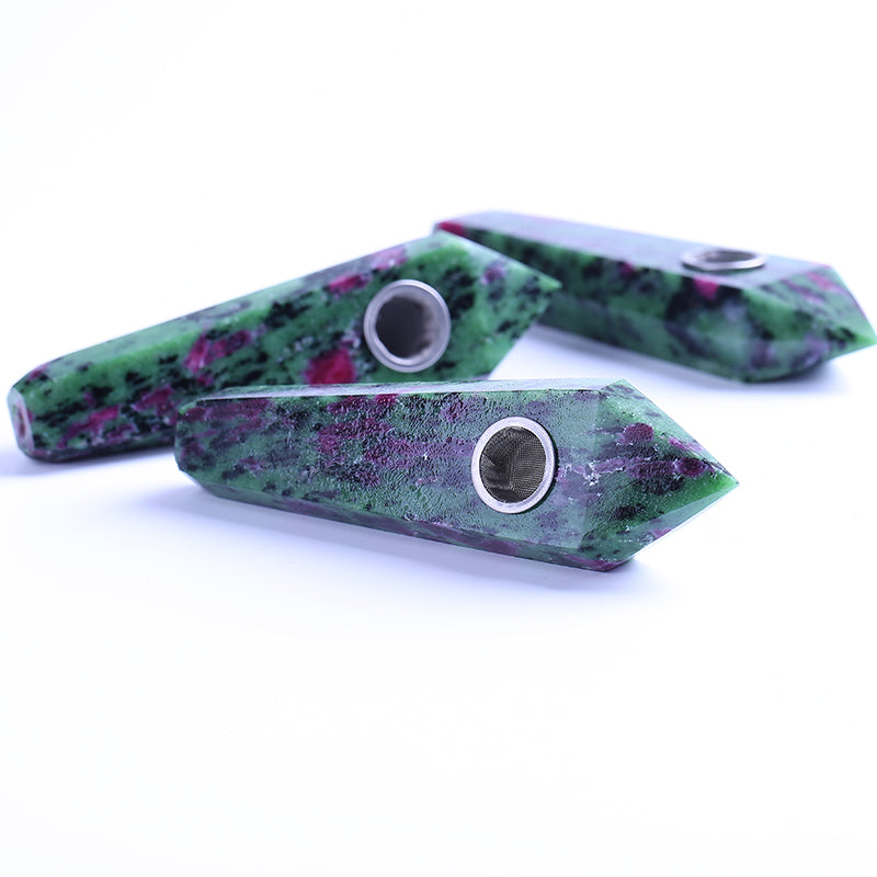 High quality nature red and green crystal pipe