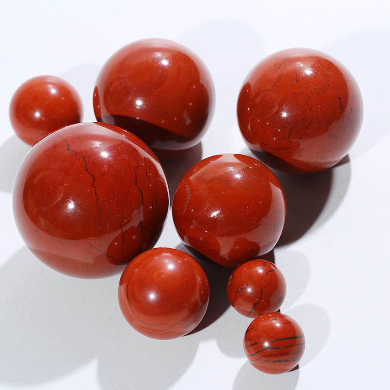 Mix 2.5-8cm red jasper ball