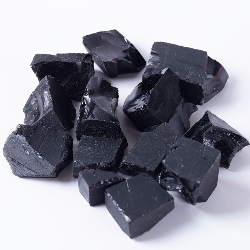 Cristales de obsidiana en bruto decoración del hogar de grava cruda 