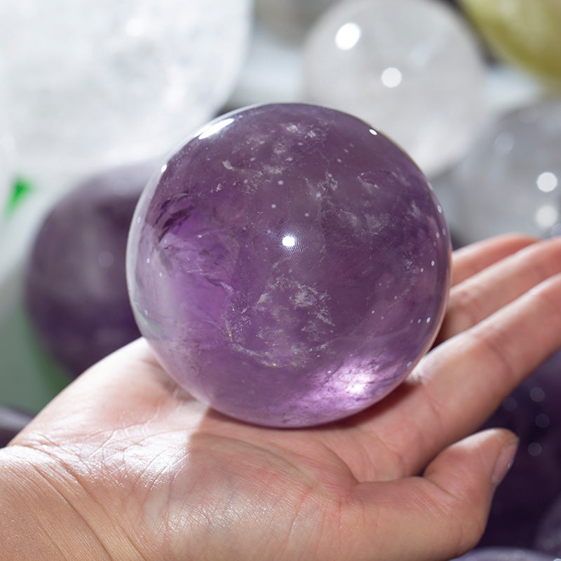 Purple crystal ball decoration
