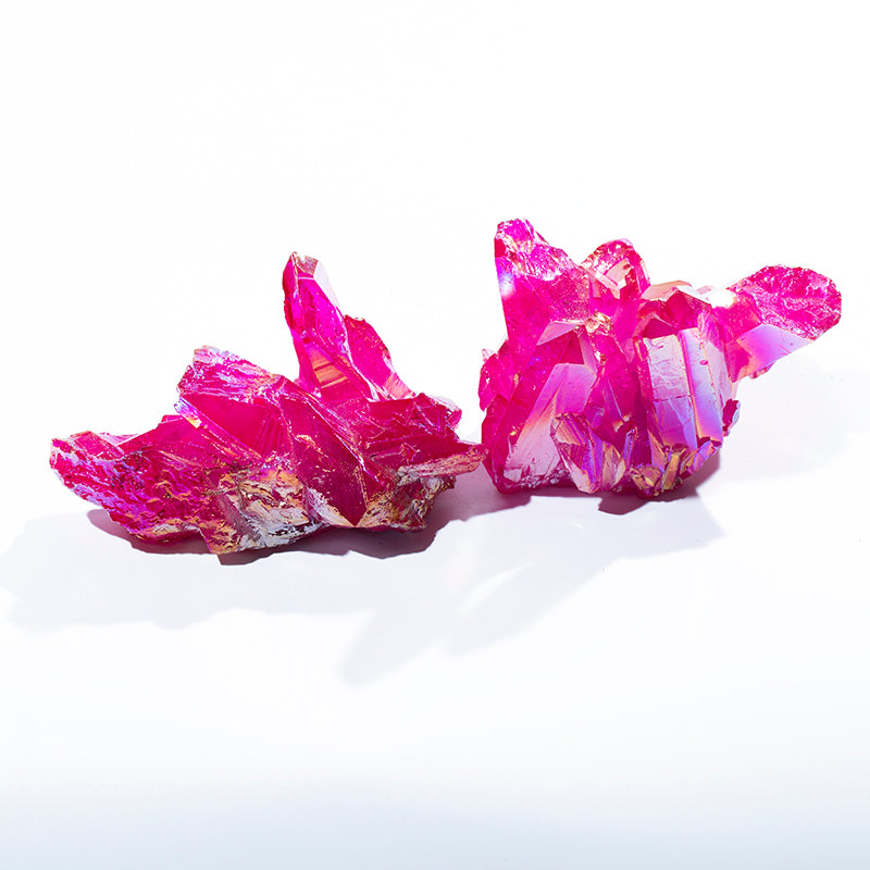 Decoración de mineral DRUSE de cristal chapado en rojo 