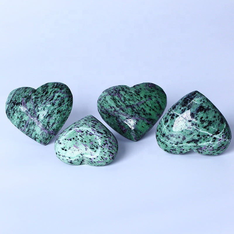 Artesanías populares talladas a mano, recuerdos de boda, regalos curativos, piedras preciosas de rubí zoisita, artesanías populares, corazón de cristal 