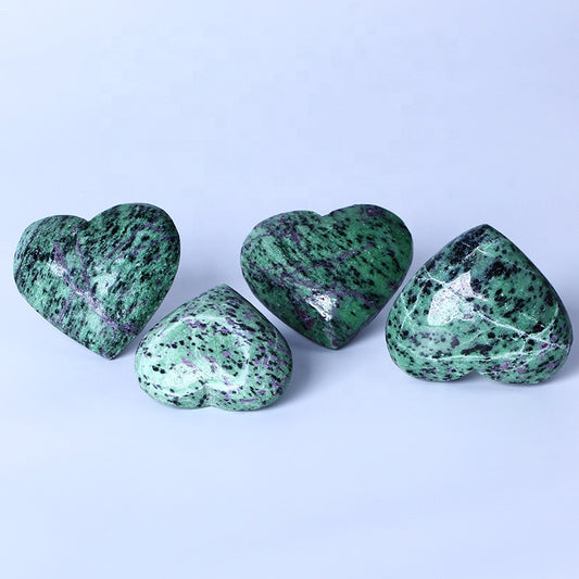 Artesanías populares talladas a mano, recuerdos de boda, regalos curativos, piedras preciosas de rubí zoisita, artesanías populares, corazón de cristal 