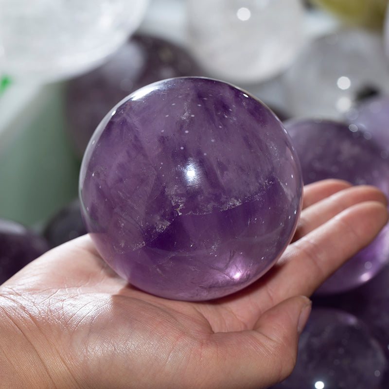 Purple crystal ball decoration