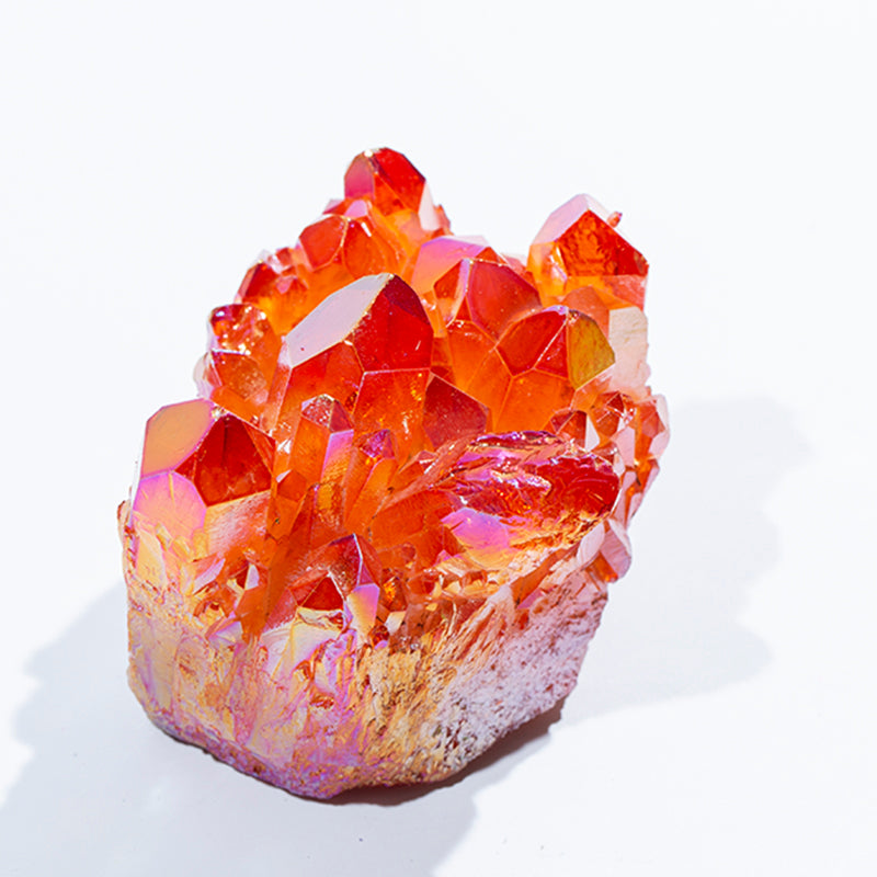 Venta al por mayor de racimo de cristal de cuarzo curativo de aura naranja natural para decoración del hogar 