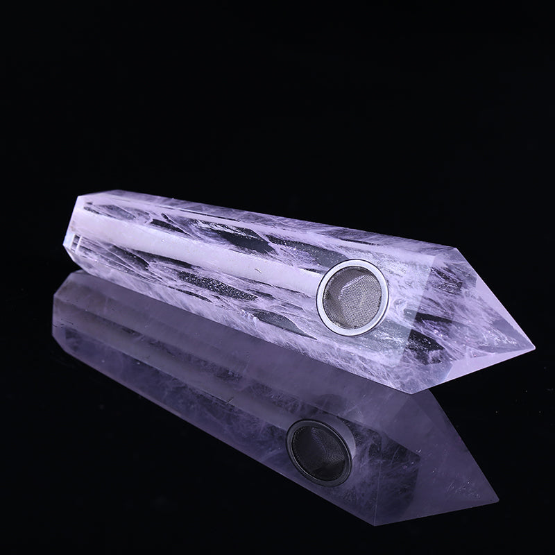 Pipa para fumar de cristal de cuarzo de fundición rosa rosa 