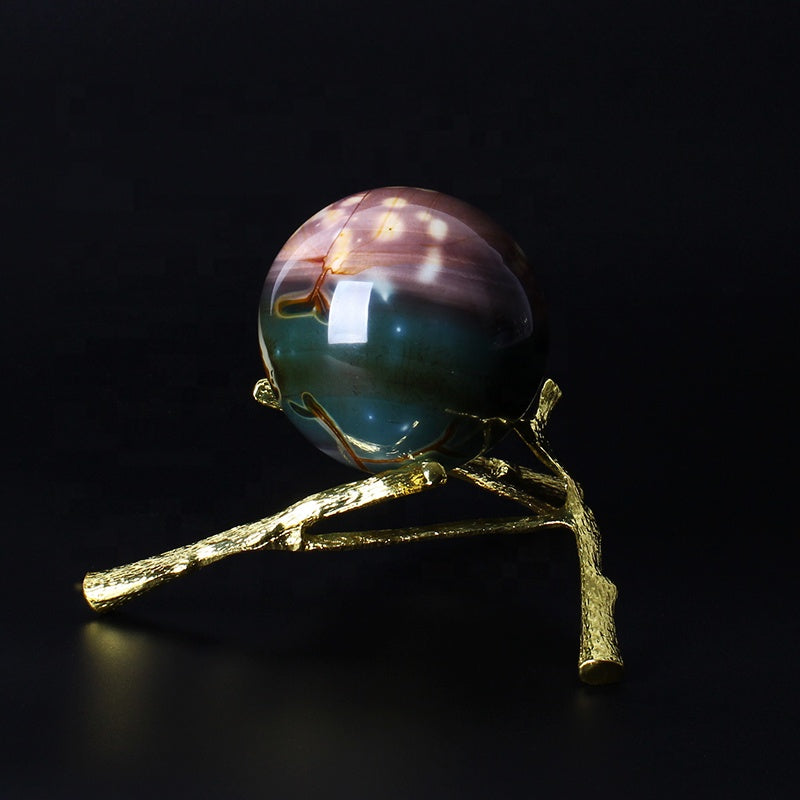 Esfera cristalina curativa natural de la bola de cristal de la piedra del océano para la decoración 