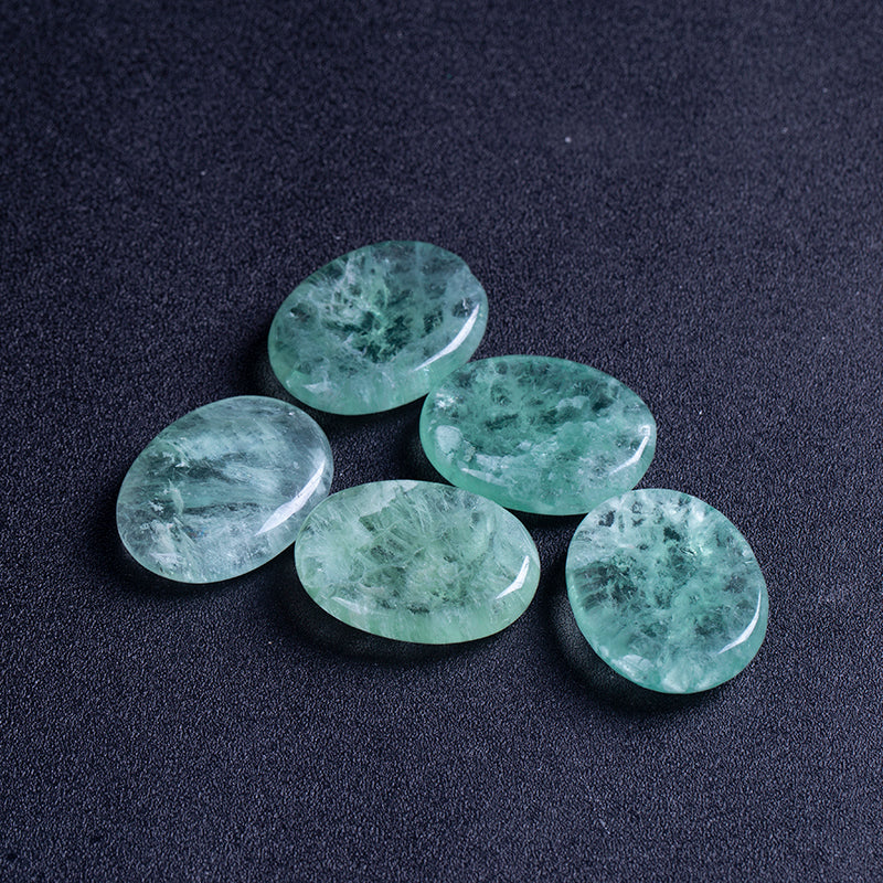 Natural crystal half gemstone green fluorite crystal