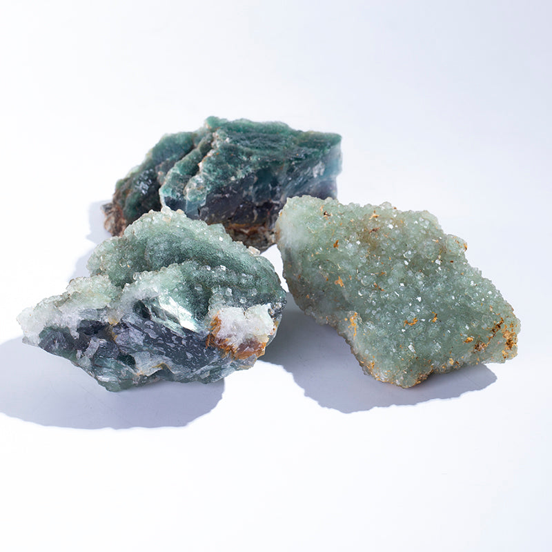 Natural Green Fluorite Specimen Mineral Rough Stone Crystal Specimen for Decoration