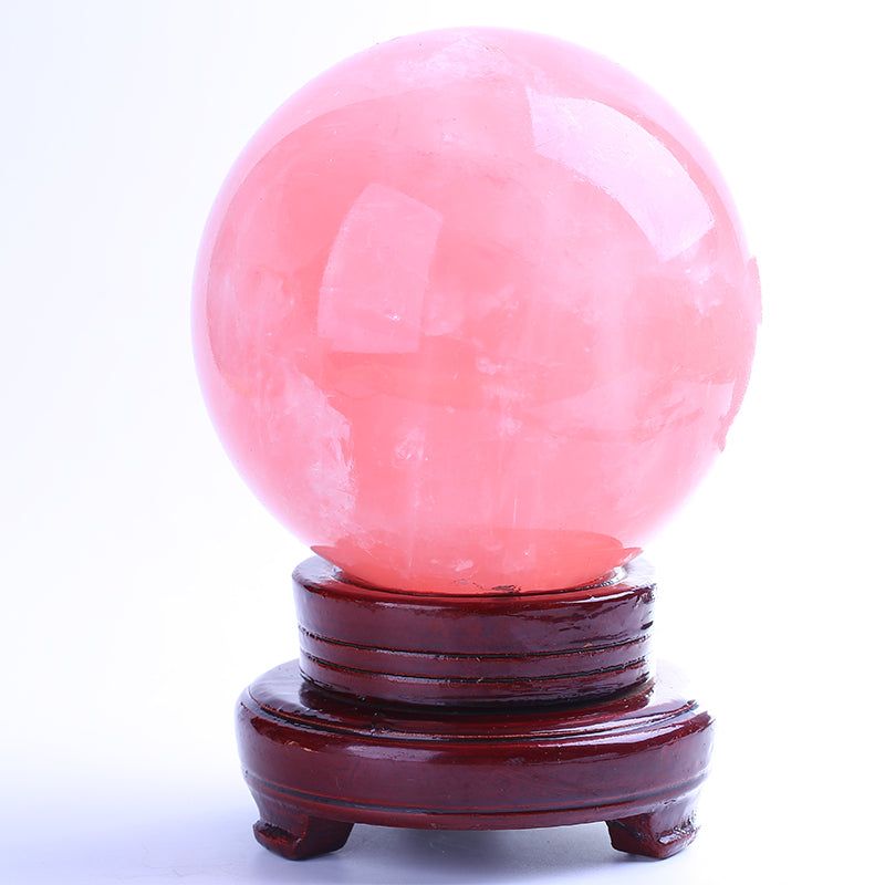 High quality pink rose quartz crystal ball
