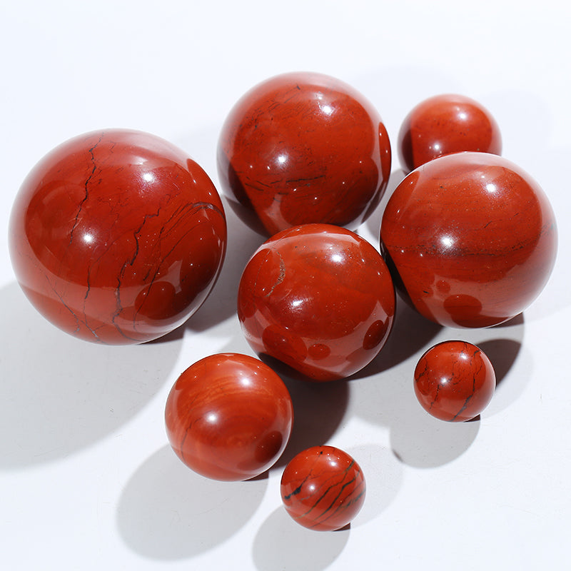 Mix 2.5-8cm red jasper ball