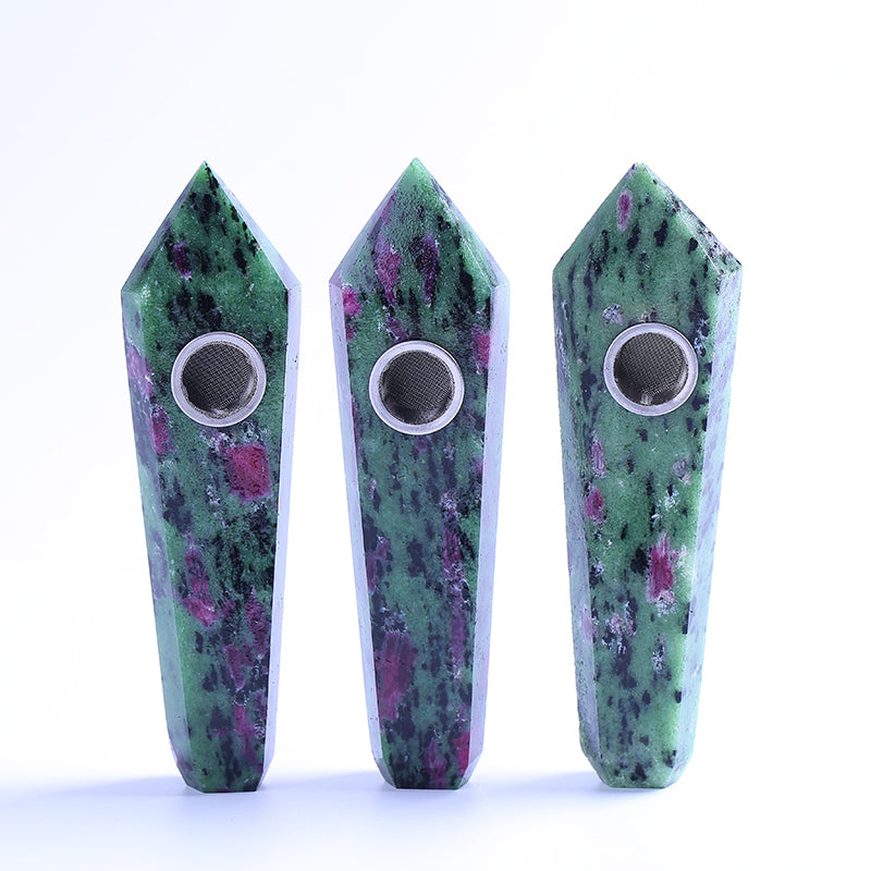 High quality nature red and green crystal pipe