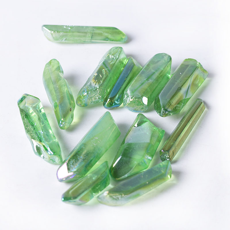 High quality natural crystal healing stone plating green point
