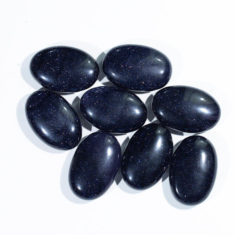 Blue sandstone palm quartz crystal palm stone