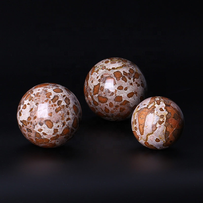 Natural Healing Leopard Jasper Ball Crystal Sphere For Decoration