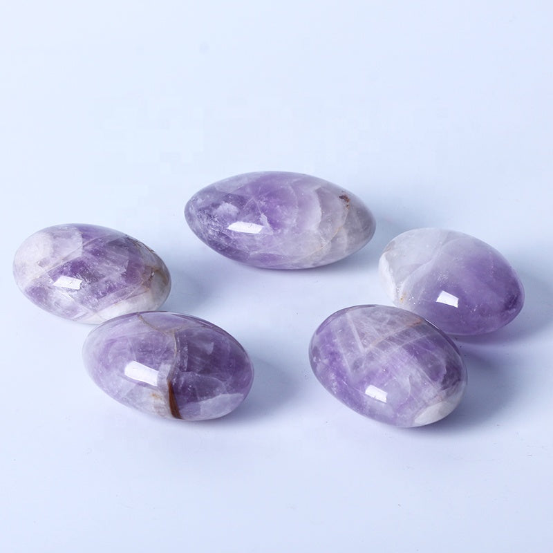Natural Healing Crystal Reiki Gemstone Amethyst Palm Stone For Decoration