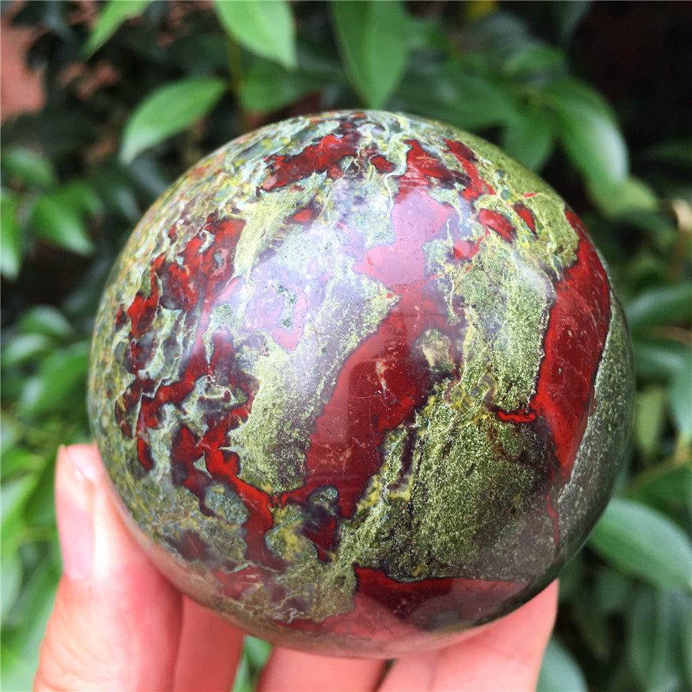 Natural Dragon Blood Stone Jasper Crystal Ball