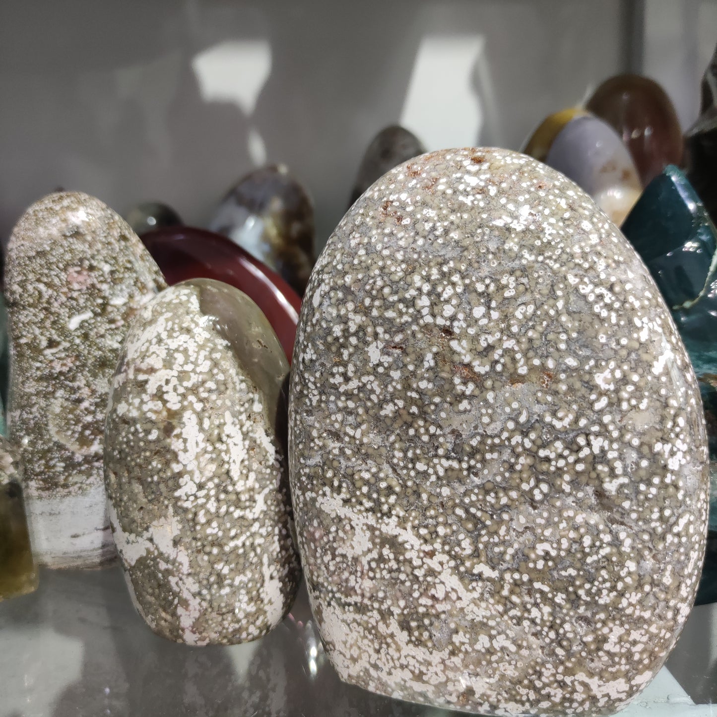 Jaspe marino, decoraciones SPAR azules Cristal