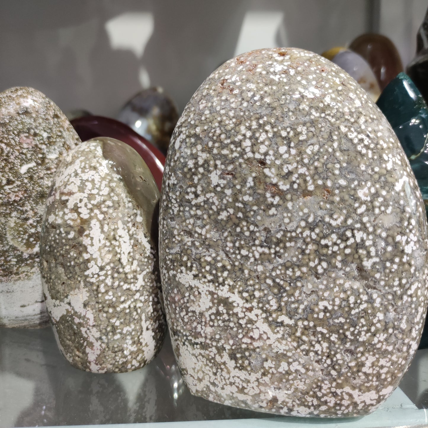 Jaspe marino, decoraciones SPAR azules Cristal