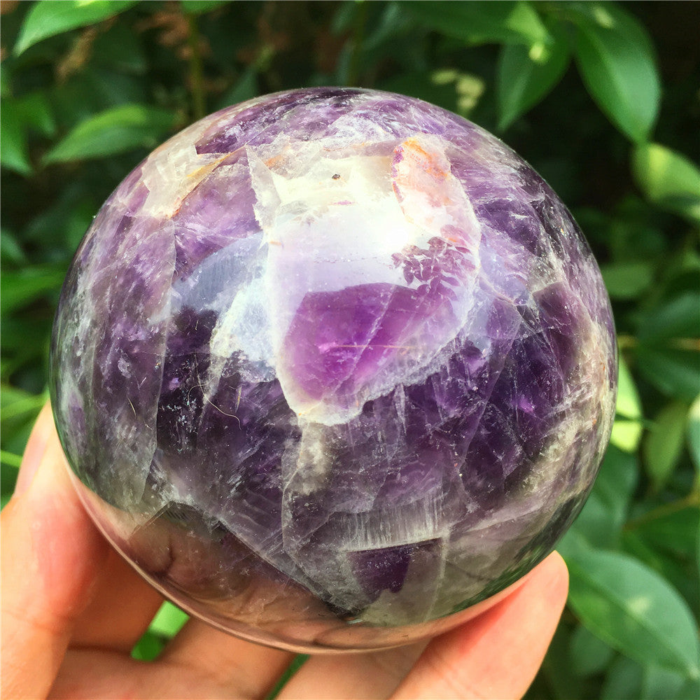 Natural Dream Amethyst Quartz Crystal Sphere Ball Healing
