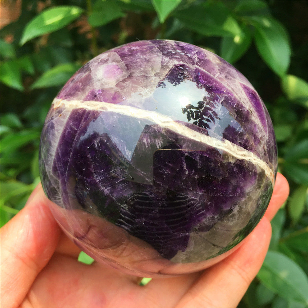 Natural Dream Amethyst Quartz Crystal Sphere Ball Healing