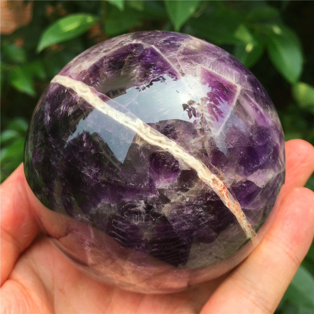 Natural Dream Amethyst Quartz Crystal Sphere Ball Healing