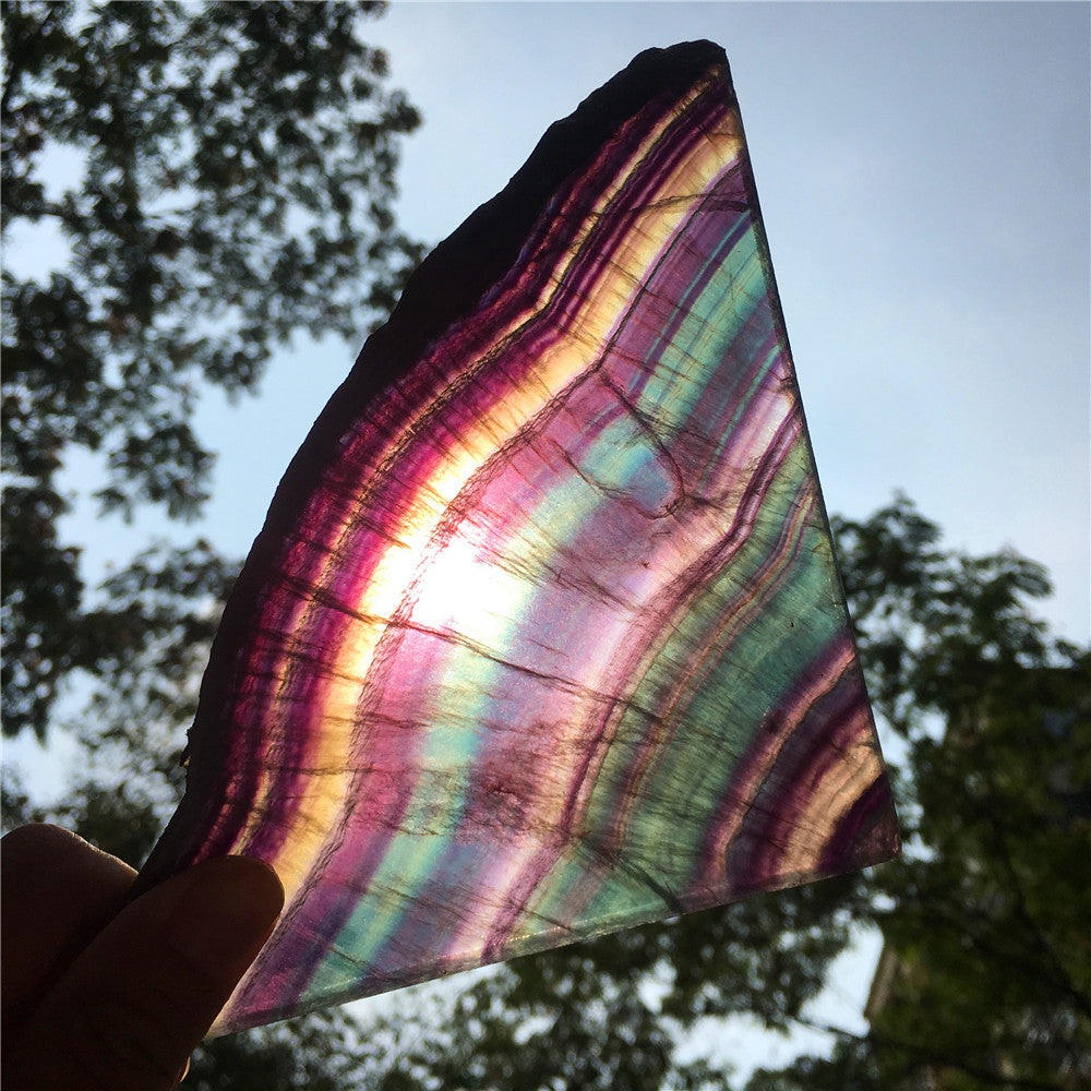 423G Natural multicolor fluorite crystal original stone specimens