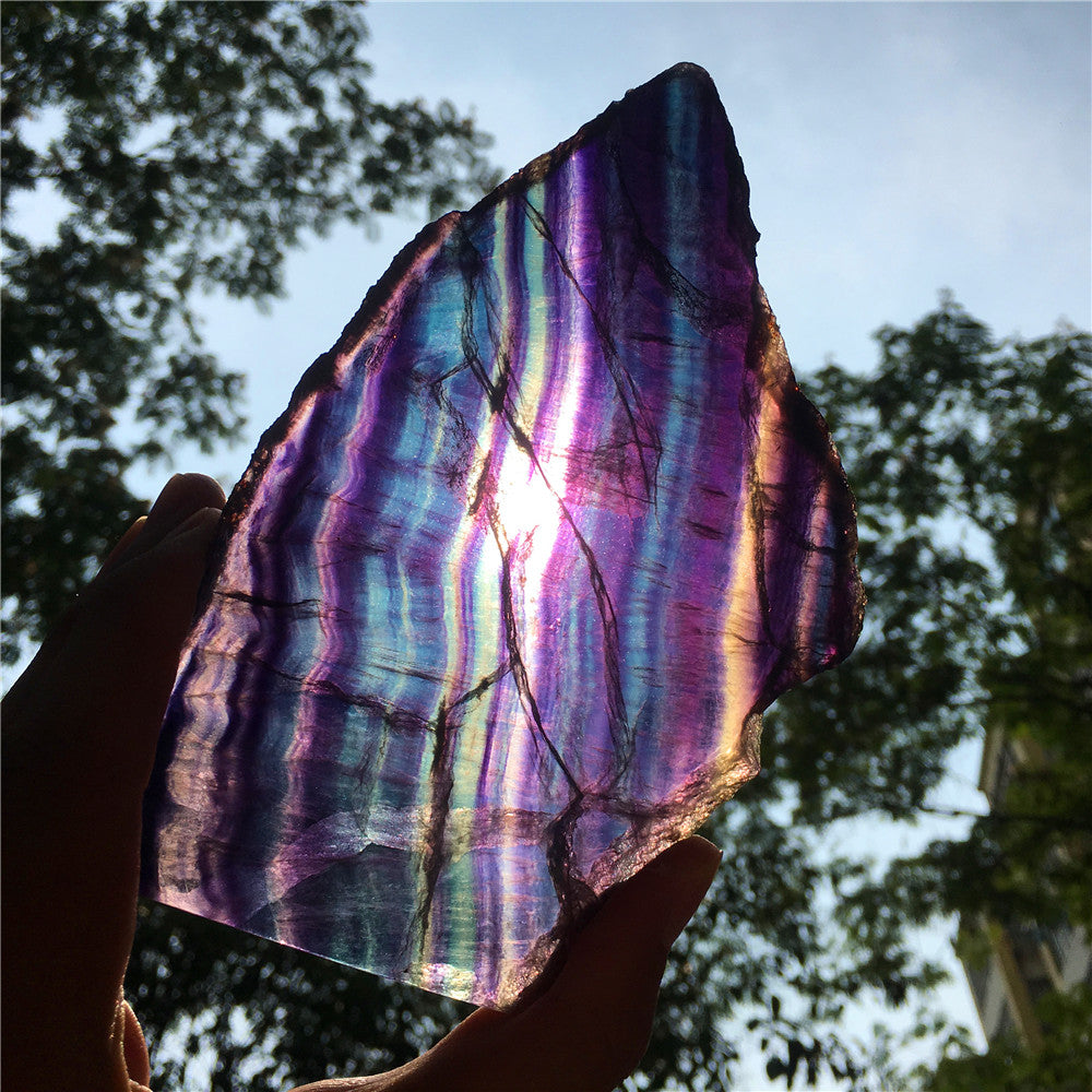 332G Natural multicolor fluorite crystal original stone specimens