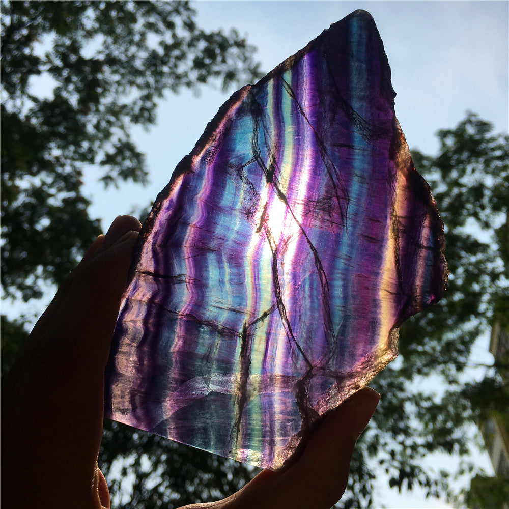 332G Natural multicolor fluorite crystal original stone specimens
