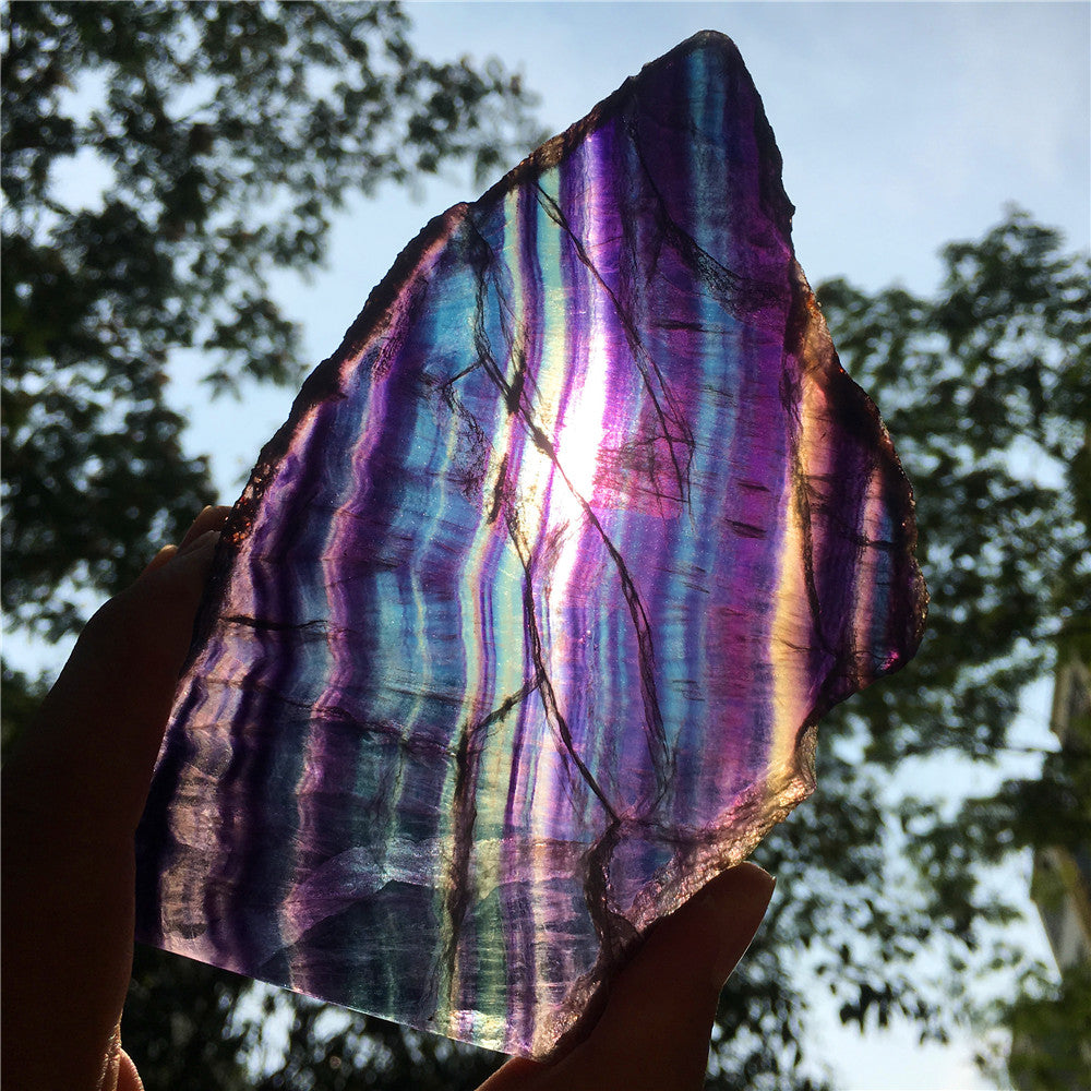 332G Natural multicolor fluorite crystal original stone specimens