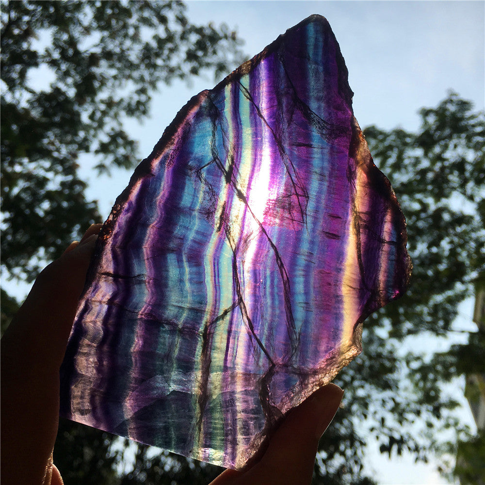 332G Natural multicolor fluorite crystal original stone specimens
