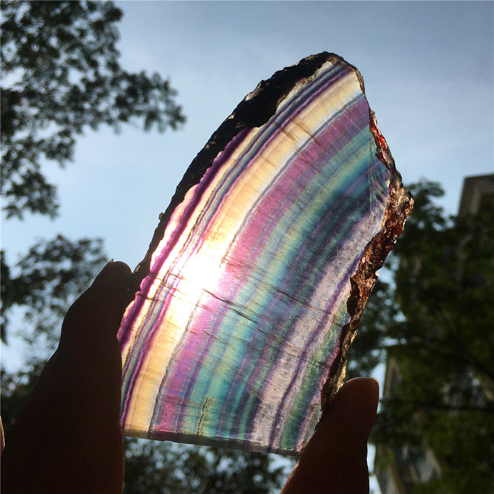 217G Natural multicolor fluorite crystal original stone specimens