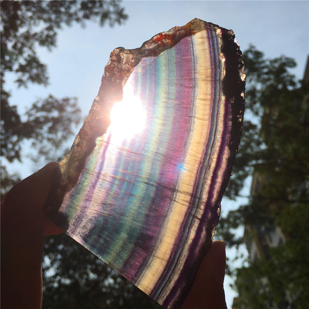 217G Natural multicolor fluorite crystal original stone specimens