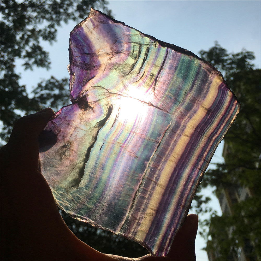 361G Natural multicolor fluorite crystal original stone specimens