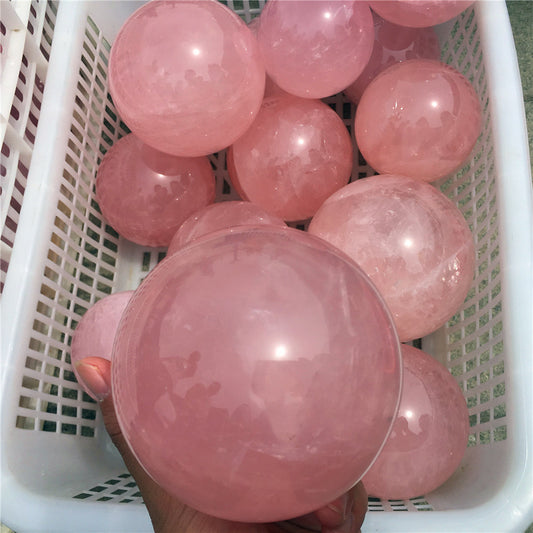 Rose quartz crystal ball