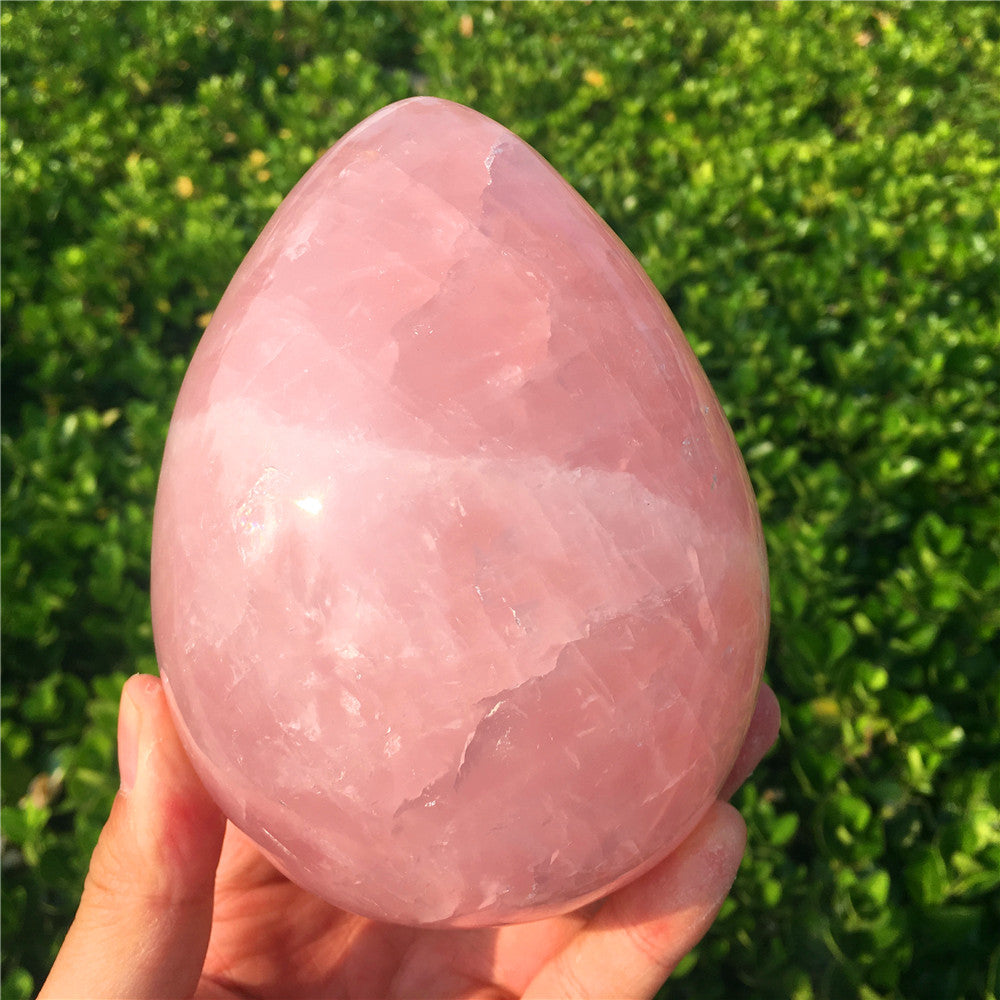 Huevo de cuarzo rosa