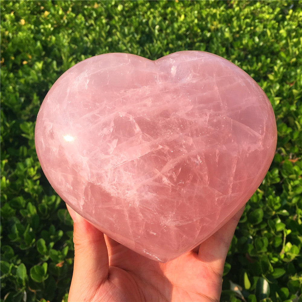 Corazón de cuarzo rosa