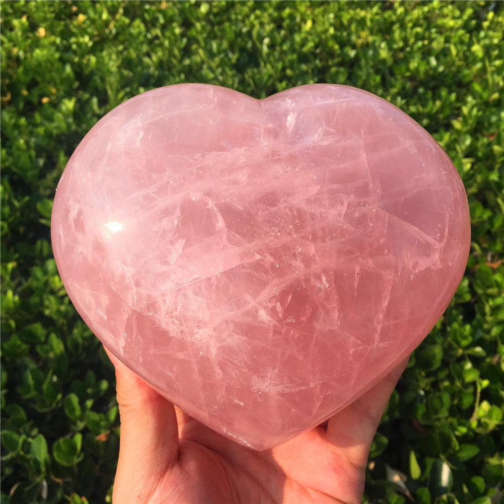 Corazón de cuarzo rosa