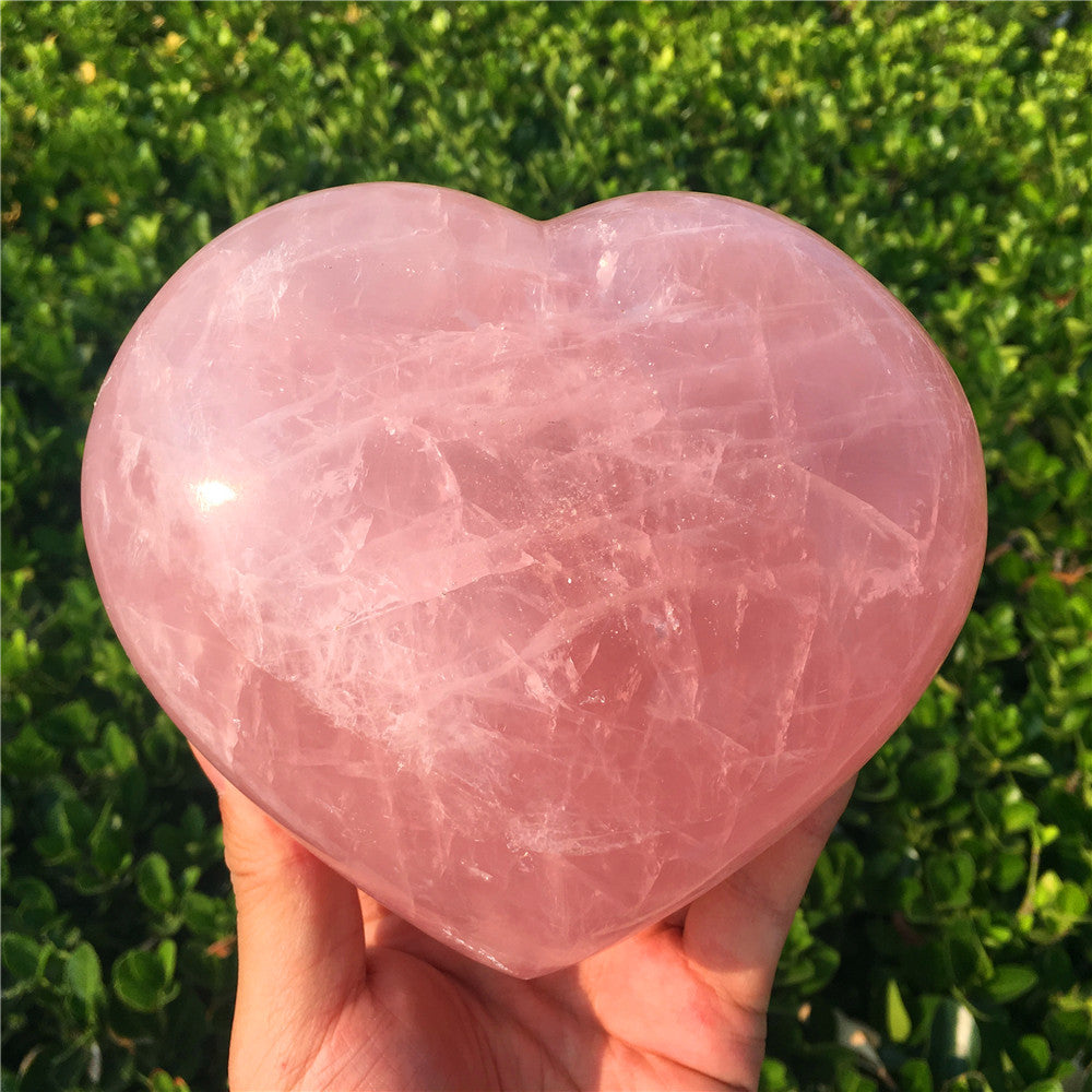 Corazón de cuarzo rosa