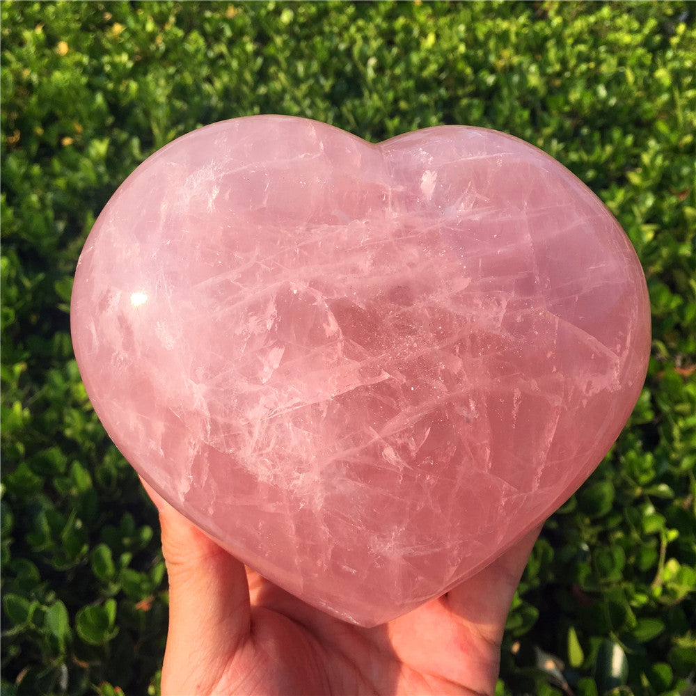 Corazón de cuarzo rosa