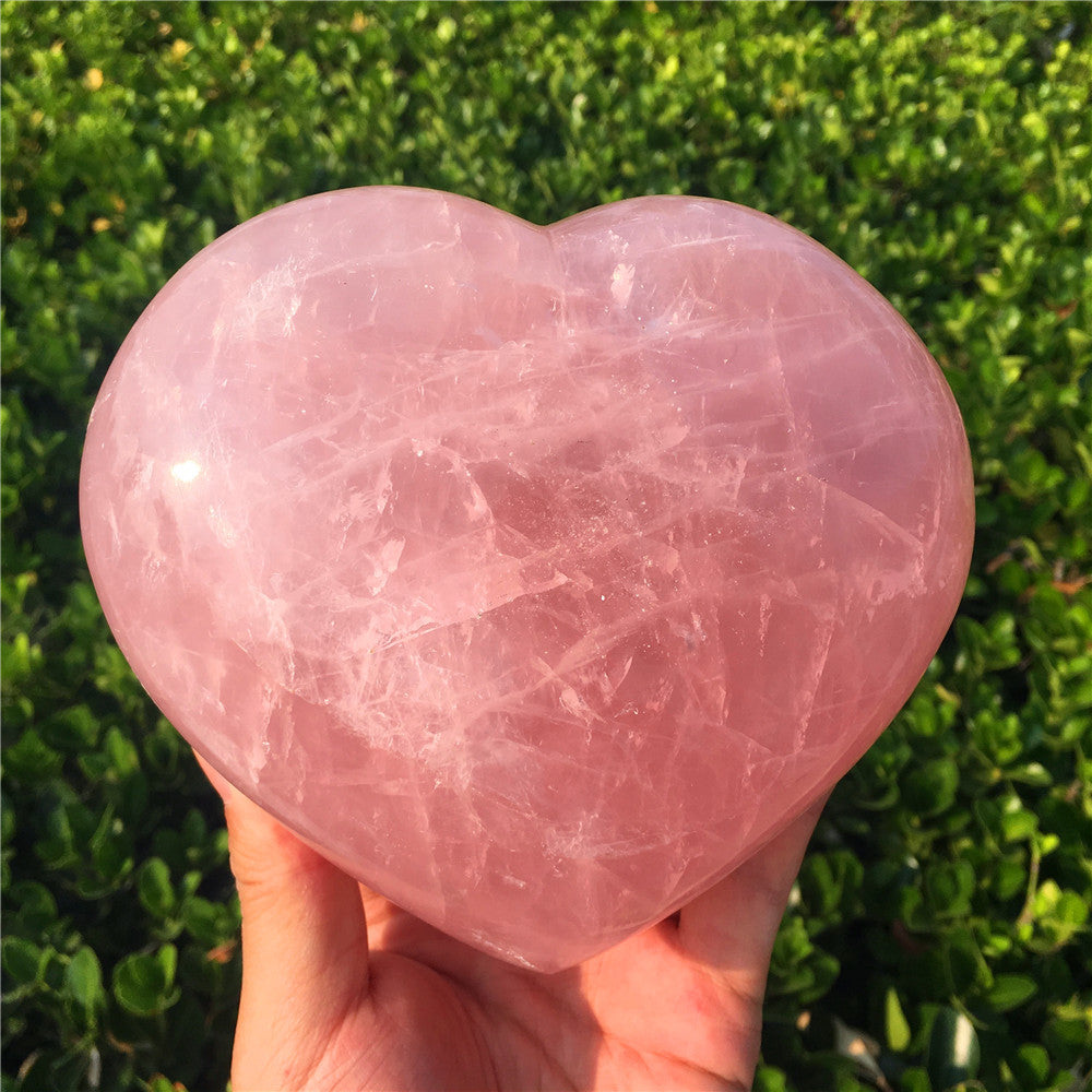 Corazón de cuarzo rosa
