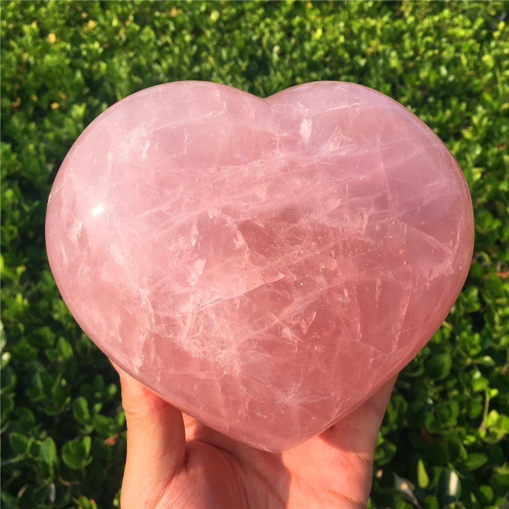 Corazón de cuarzo rosa