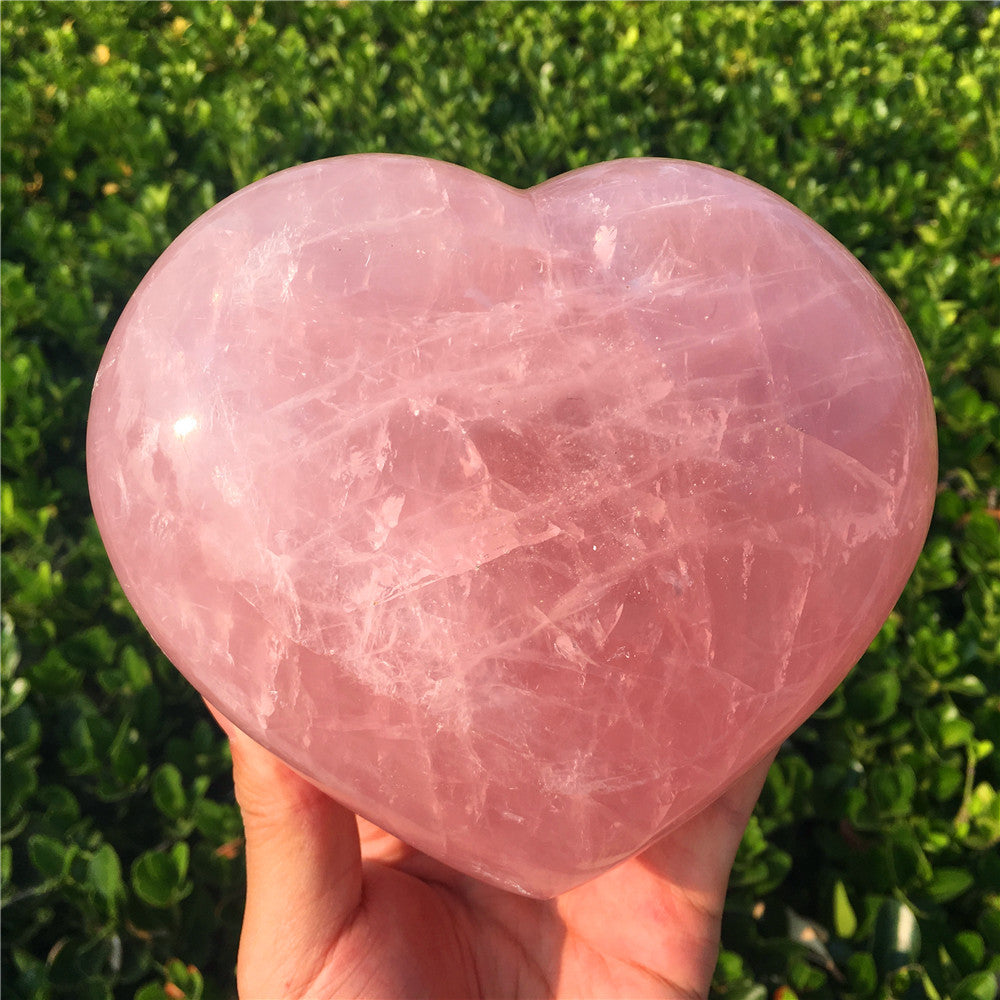 Corazón de cuarzo rosa