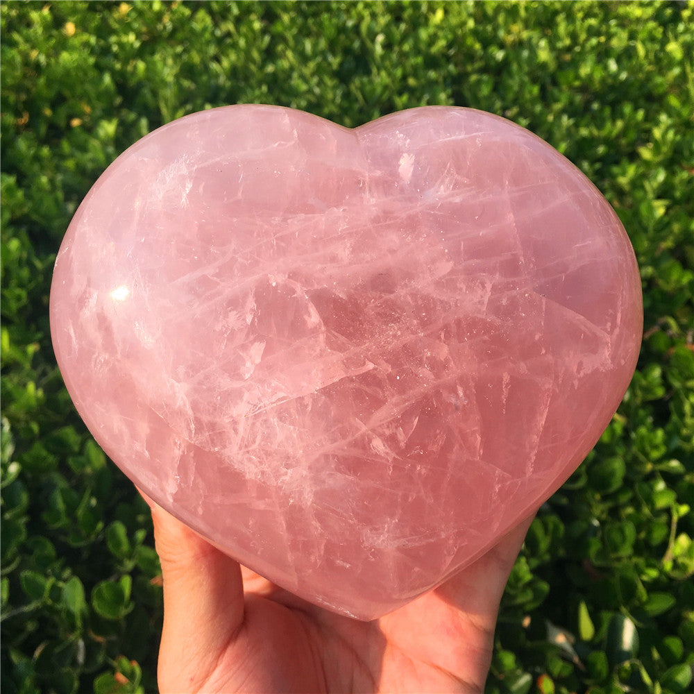Corazón de cuarzo rosa