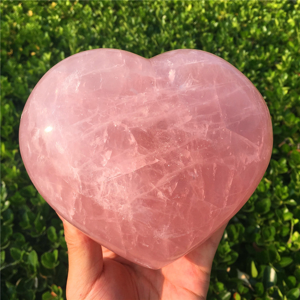 Corazón de cuarzo rosa