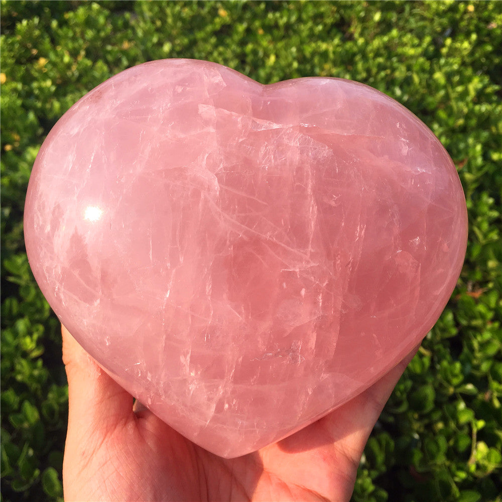 Corazón de cuarzo rosa