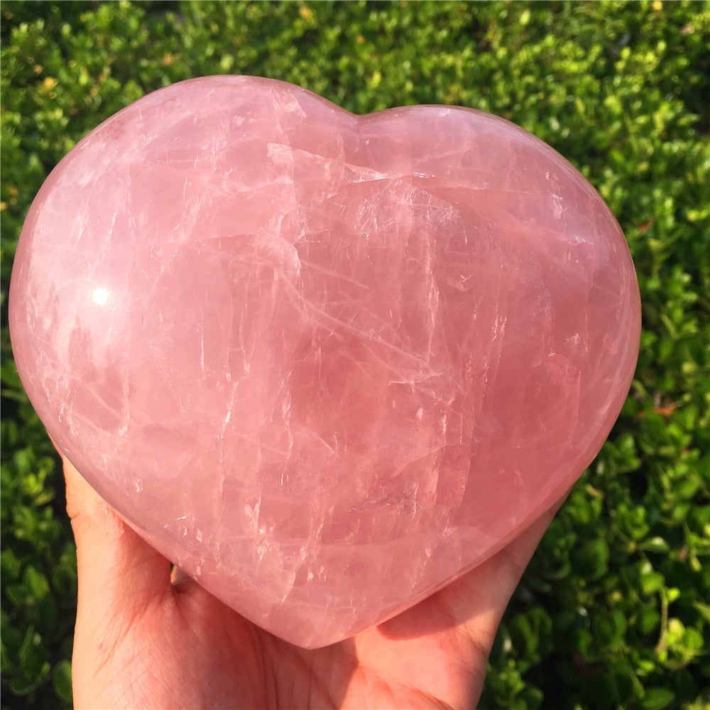 Corazón de cuarzo rosa