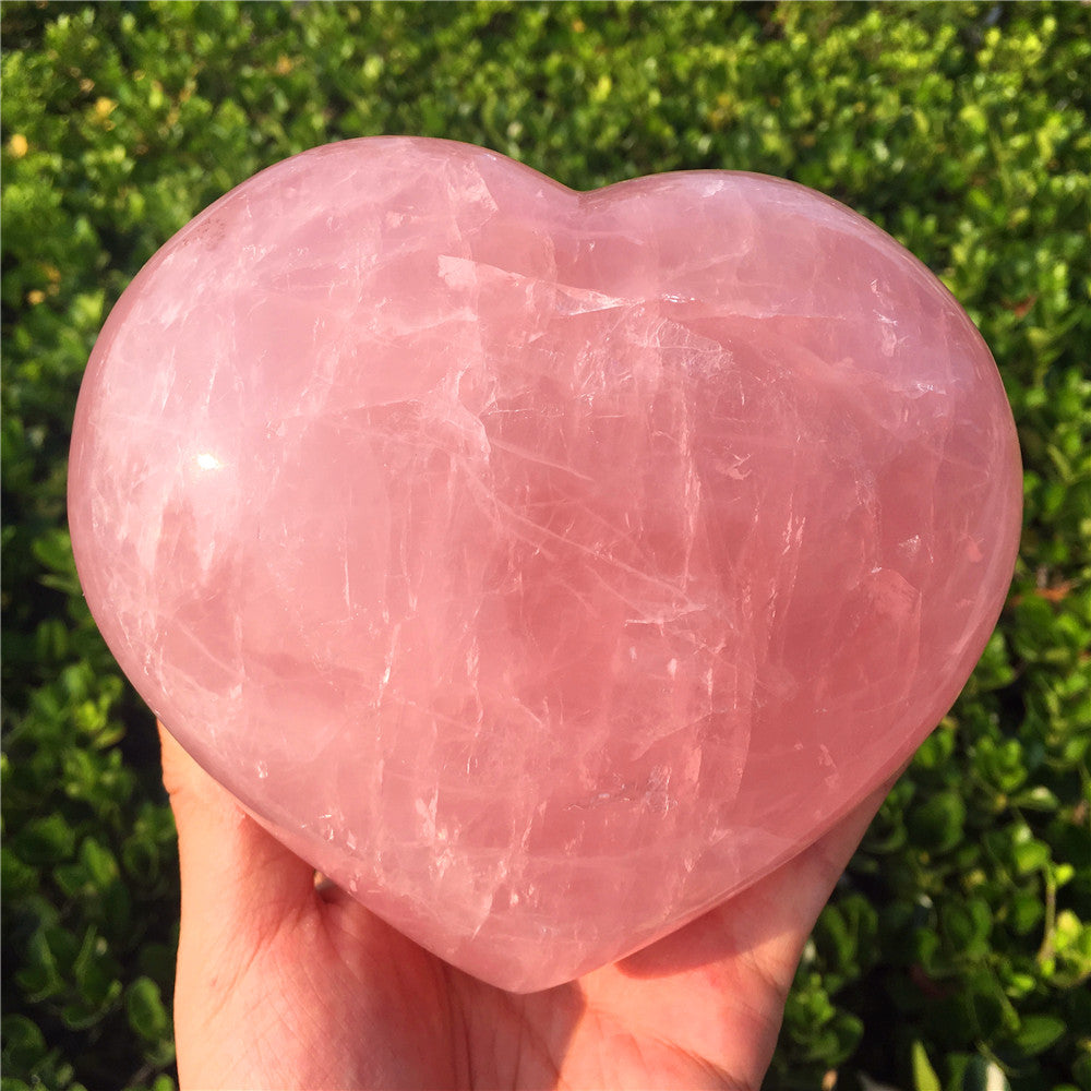 Corazón de cuarzo rosa