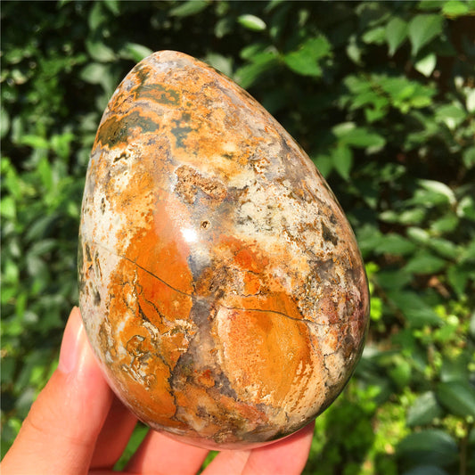 729G  Crystal carved egg of Ocean Jasper  F11